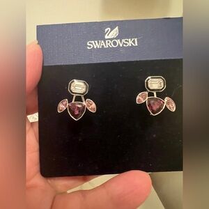 Swarovski Purple and Pink Floral jacket Earrings